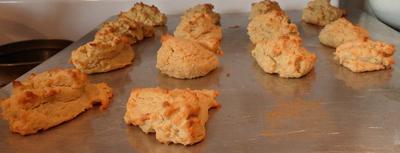 Quinoa biscuits on a pan